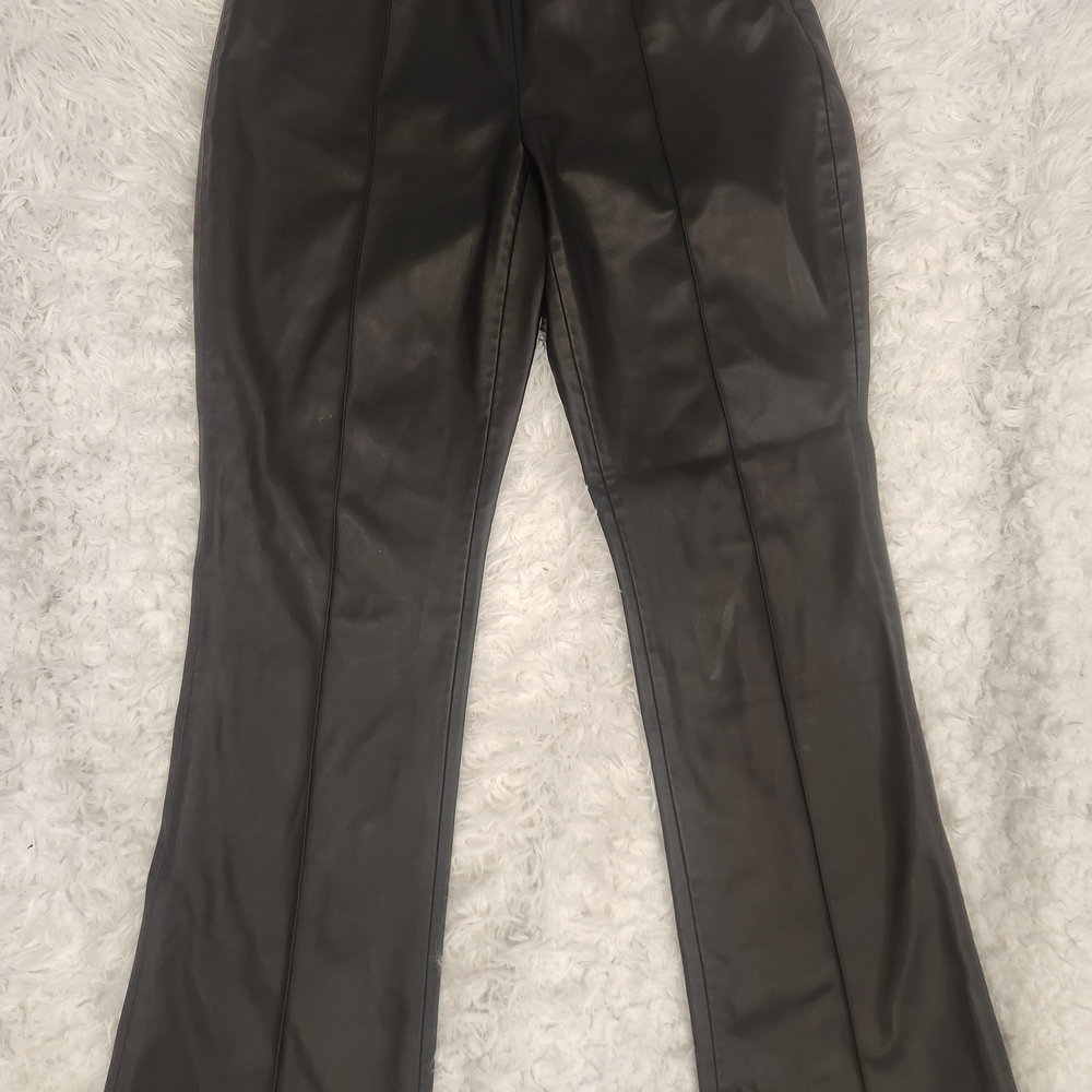 Zara Black Leather Look Trousers - Picture 4 of 7